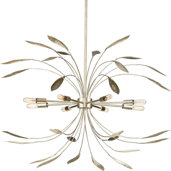 Progress Lighting P500416-176 Eight Light Pendant, Gilded Silver