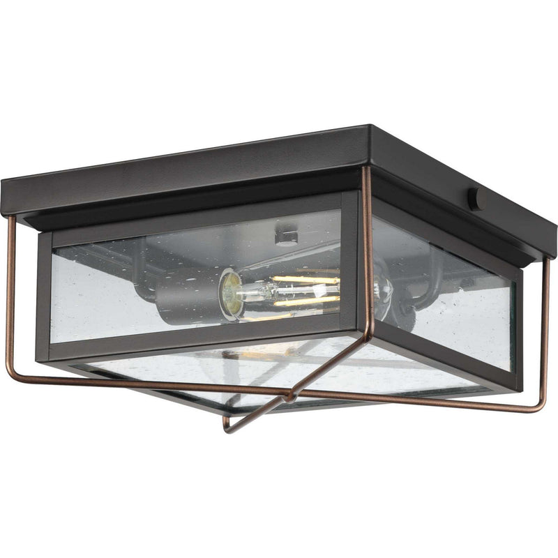 Progress Lighting P550069-020 Two Light Flush Mount, Antique Bronze