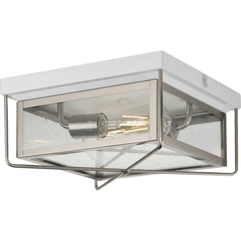 Progress Lighting P550069-135 Two Light Flush Mount, Stainless Steel