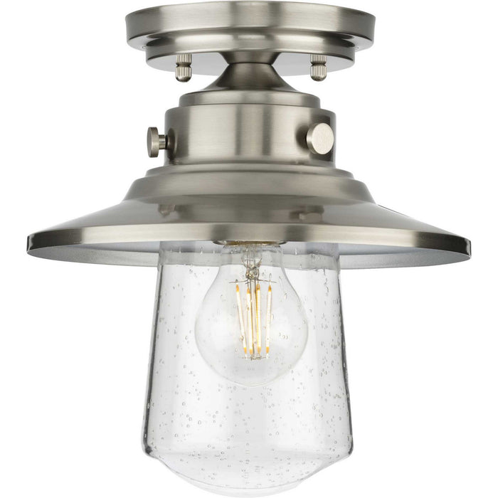 Progress Lighting P550094-135 One Light Semi-Flush Mount, Stainless Steel
