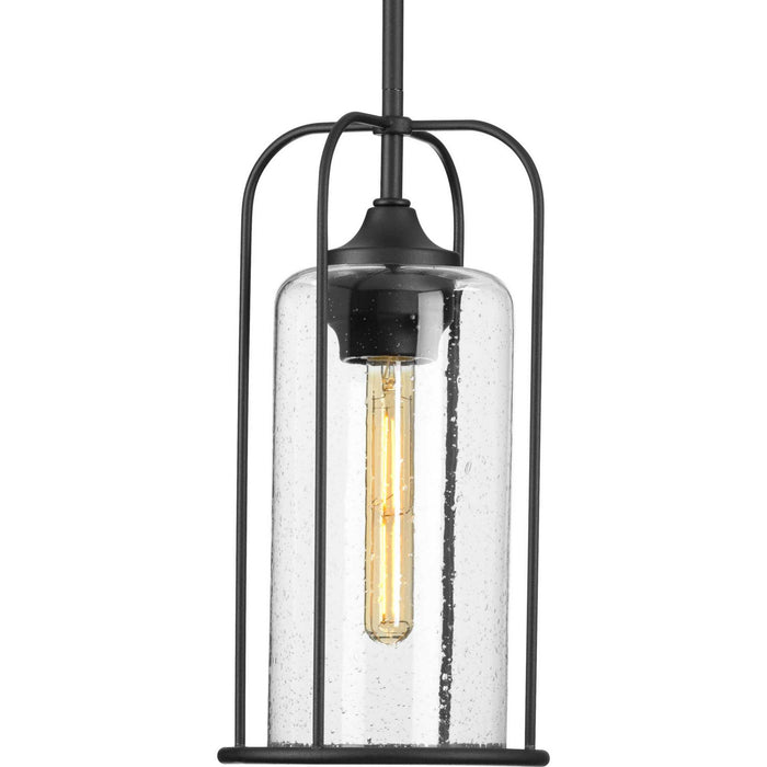 Progress Lighting P550292-031 One Light Hanging Lantern, Textured Black