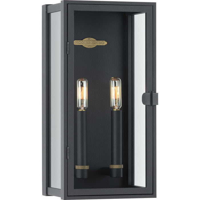 Progress Lighting P560268-031 Two Light Wall Lantern, Textured Black