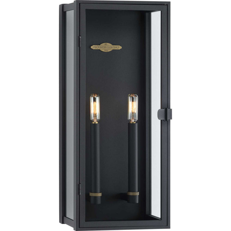 Progress Lighting P560269-031 Two Light Wall Lantern, Textured Black