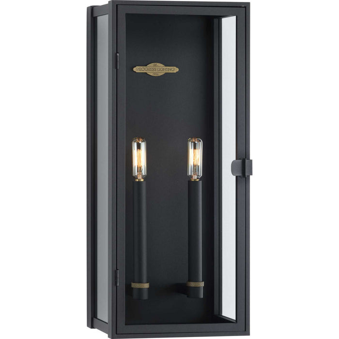 Progress Lighting P560269-031 Two Light Wall Lantern, Textured Black