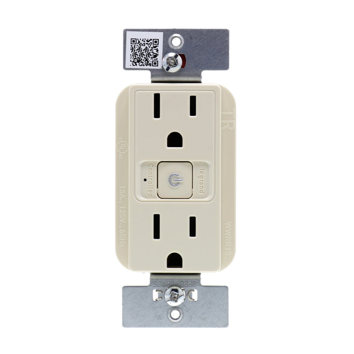 Legrand WWRR15LACCV2 Smart Outlet - Wi-Fi, Light Almond