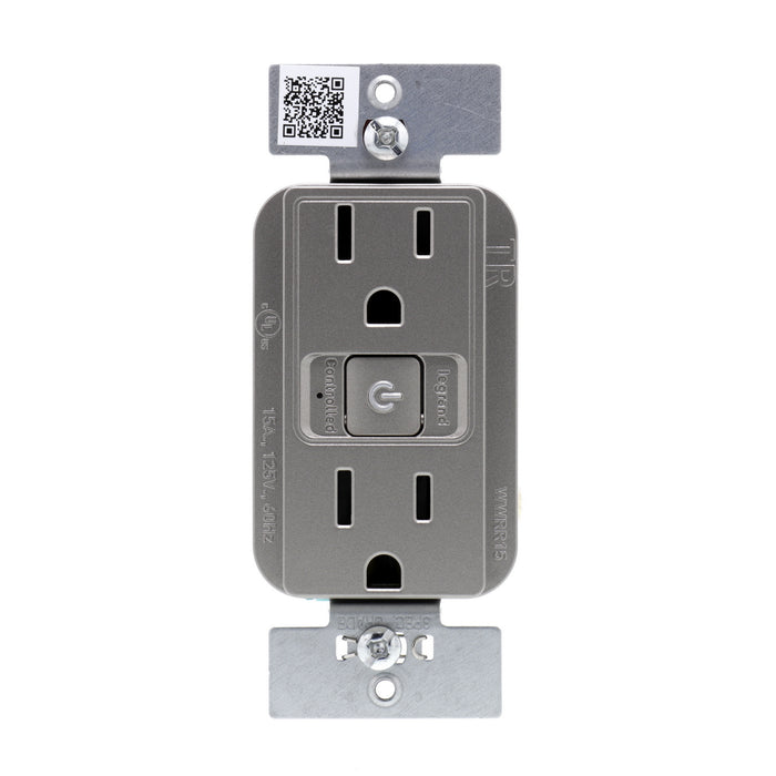 Legrand WWRR15NICCV2 Smart Outlet - Wi-Fi Finish, Nickel