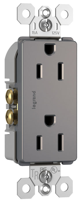 Legrand 885TRNICC12 Duplex Tamper-Resistant Outlet, Nickel