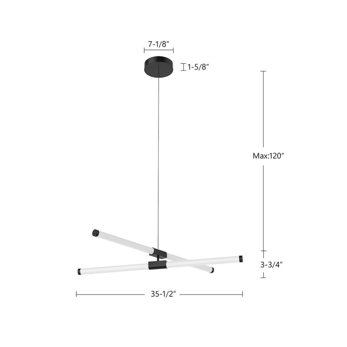 Kuzco Lighting CH18537-BK LED Chandelier, Black