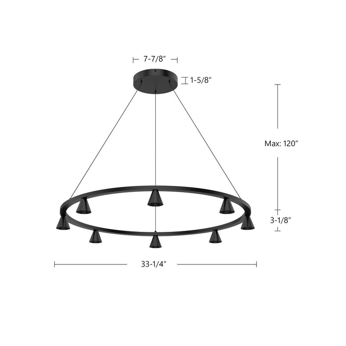 Kuzco Lighting CH19933-BK LED Chandelier, Black