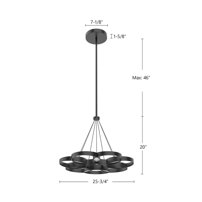 Kuzco Lighting CH90826-BK LED Chandelier, Black