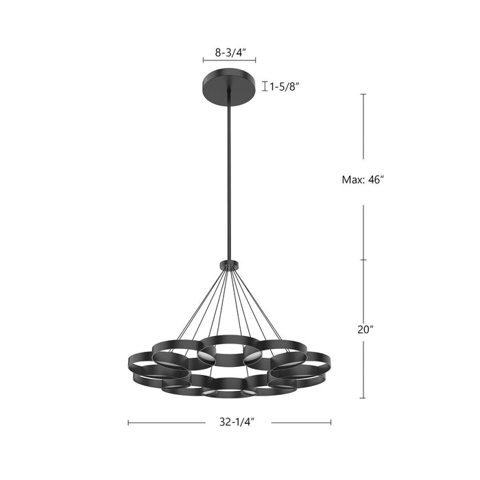 Kuzco Lighting CH90833-BK LED Chandelier, Black