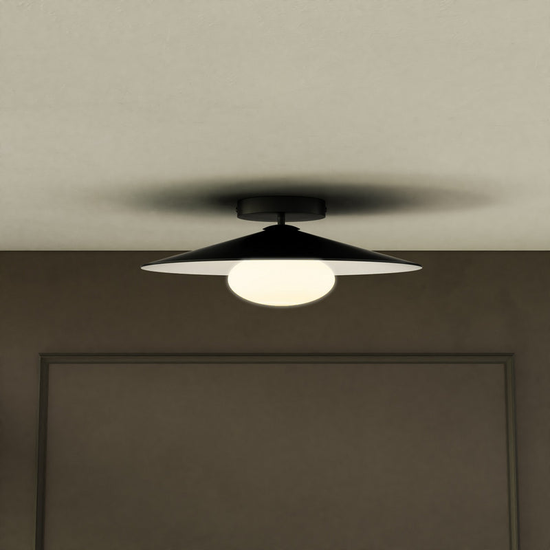 Kuzco Lighting FM22815-BK/WH LED Flush Mount, Metal - Black/White