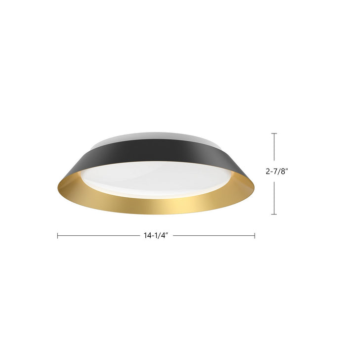 Kuzco Lighting FM43414-BK/GD LED Flush Mount, Black/Gold