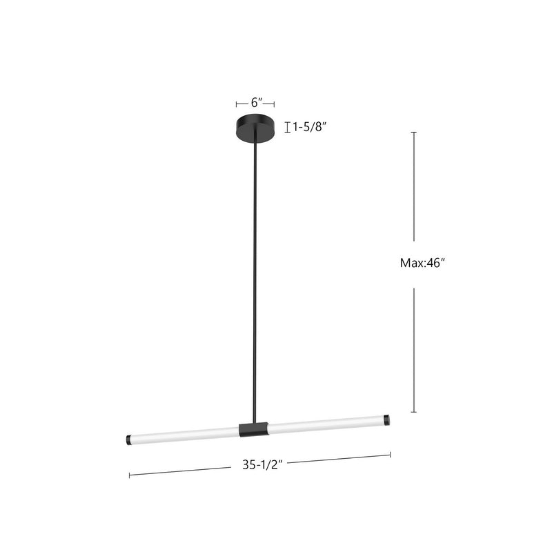 Kuzco Lighting LP18537-BK LED Island Pendant, Black