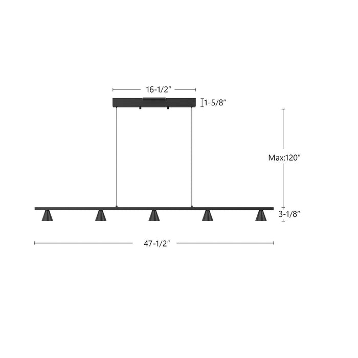 Kuzco Lighting LP19947-BK LED Island Pendant, Black