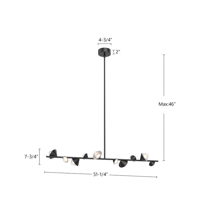 Kuzco Lighting LP50851-BK LED Island Pendant, Black