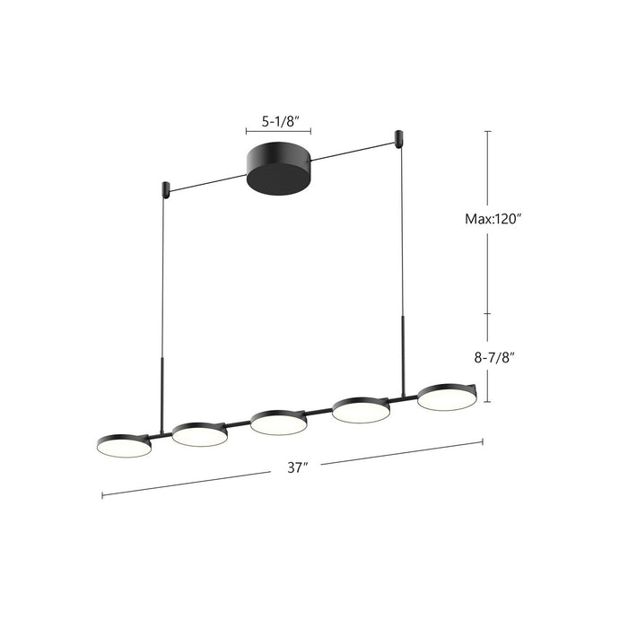 Kuzco Lighting LP72237-BK LED Island Pendant, Black