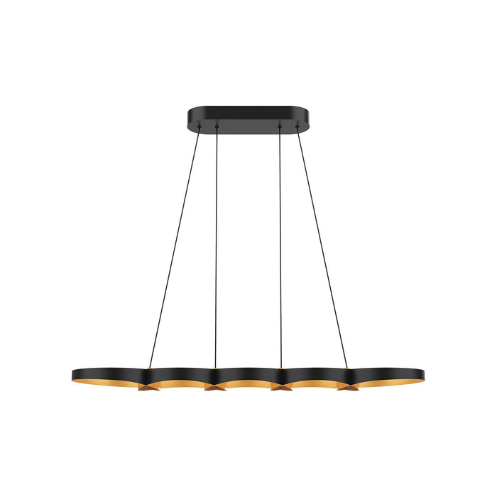 Kuzco Lighting LP90838-BK/GD LED Island Pendant, Black/Gold