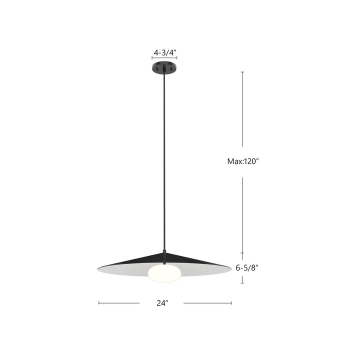 Kuzco Lighting PD22824-BK/WH LED Pendant, Metal - Black/White