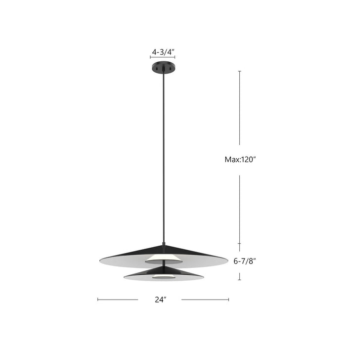 Kuzco Lighting PD22907-BK/WH LED Pendant, Metal - Black/White