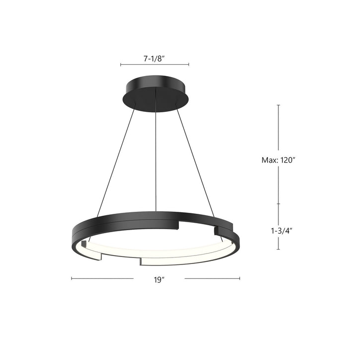 Kuzco Lighting PD52719-BK LED Pendant, Black