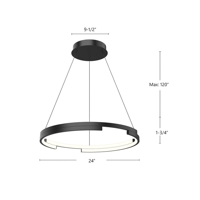 Kuzco Lighting PD52724-BK LED Pendant, Black