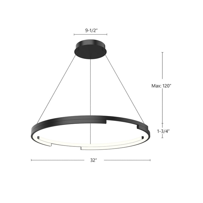 Kuzco Lighting PD52732-BK LED Pendant, Black