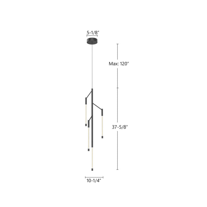 Kuzco Lighting PD74738-BK LED Pendant, Black