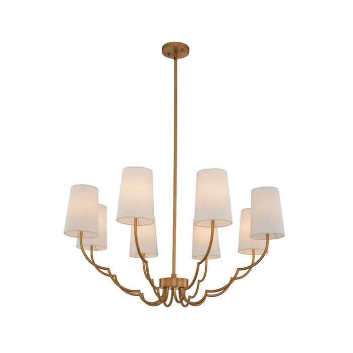Kalco 514373NB Eight Light Chandelier, New Brass