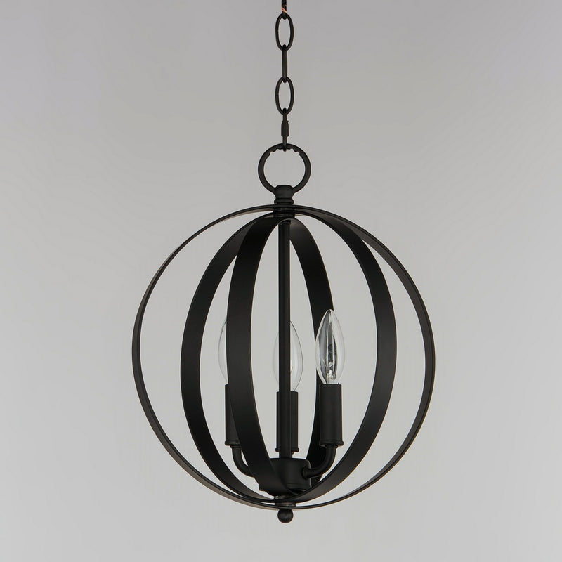 Maxim 10030BK Three Light Chandelier, Black