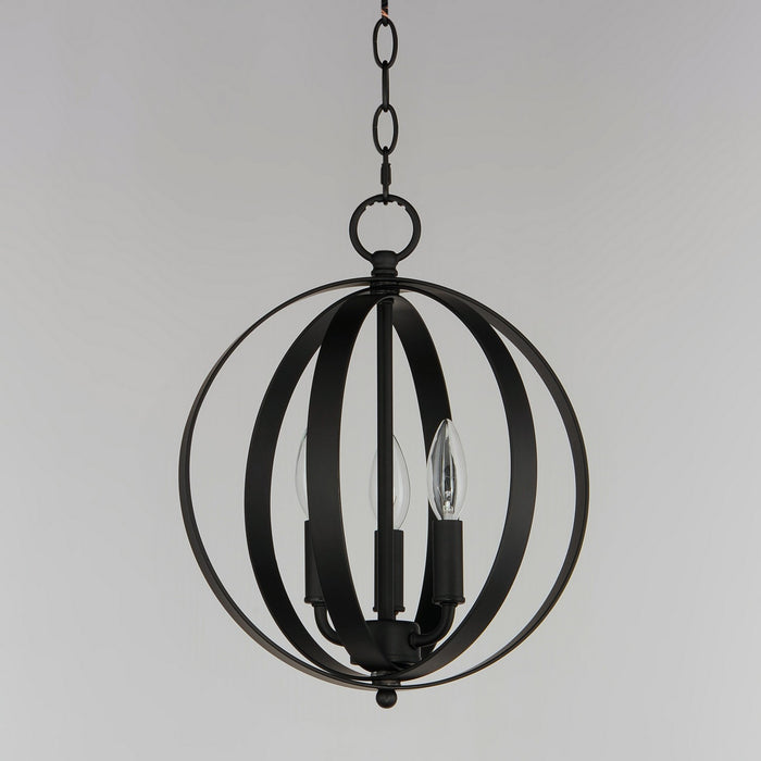 Maxim 10030BK Three Light Chandelier, Black
