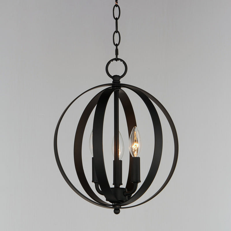 Maxim 10030BK Three Light Chandelier, Black