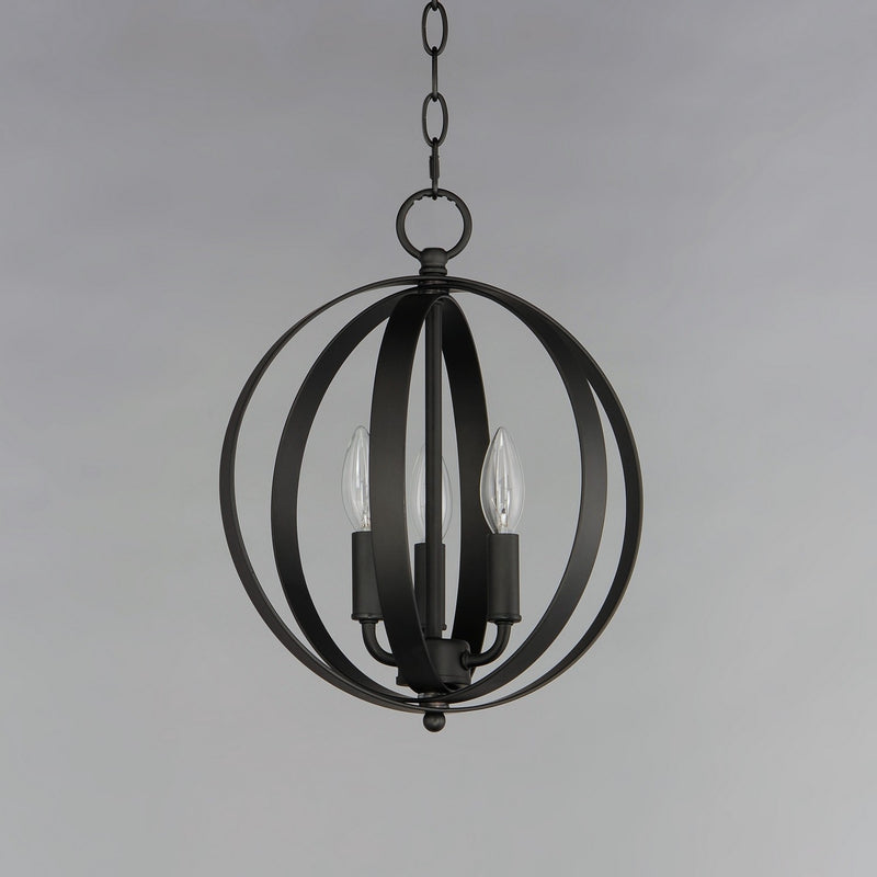 Maxim 10030BK Three Light Chandelier, Black