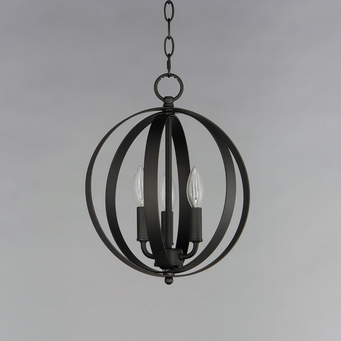 Maxim 10030BK Three Light Chandelier, Black