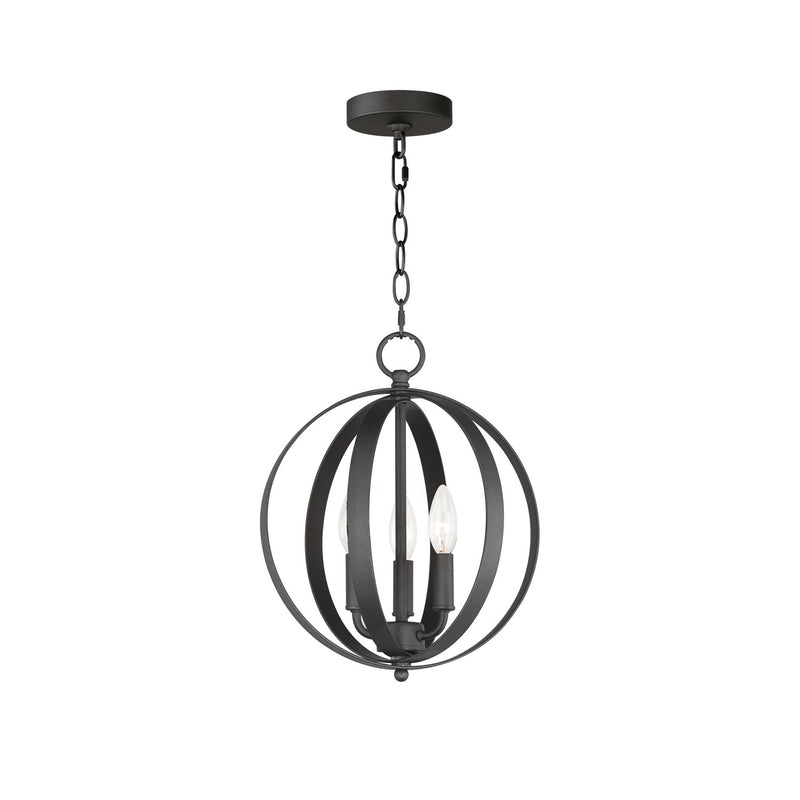 Maxim 10030BK Three Light Chandelier, Black