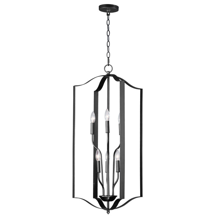 Maxim 10038BK Six Light Chandelier, Black
