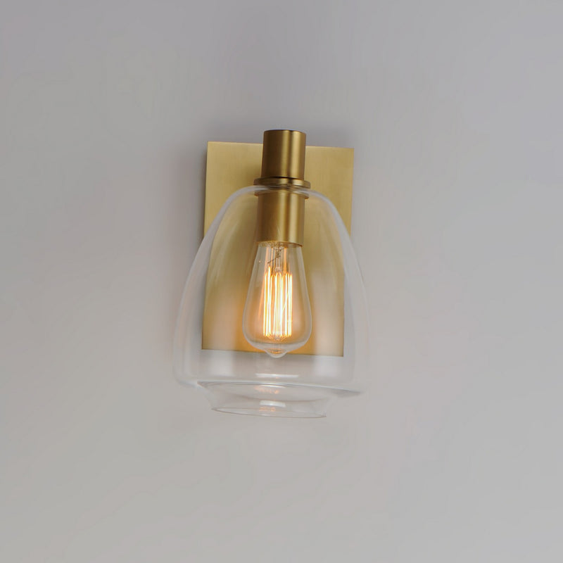 Maxim 11111CLSBR One Light Wall Sconce, Satin Brass