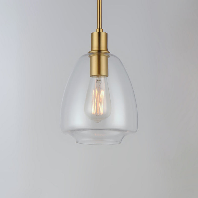 Maxim 11112CLSBR One Light Pendant, Satin Brass