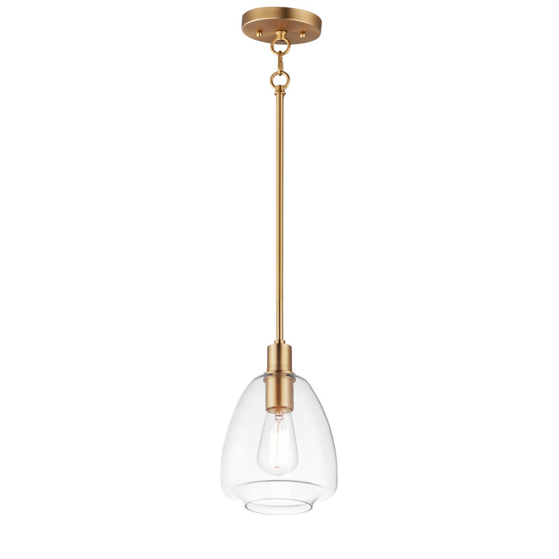 Maxim 11112CLSBR One Light Pendant, Satin Brass
