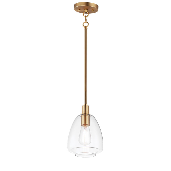 Maxim 11112CLSBR One Light Pendant, Satin Brass