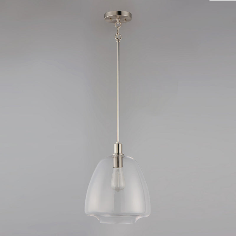 Maxim 11116CLSN One Light Pendant, Satin Nickel