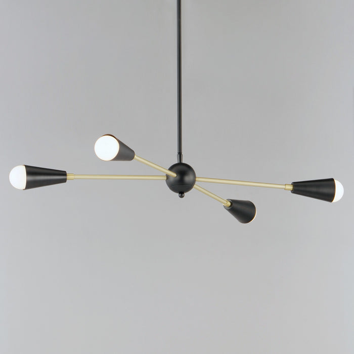 Maxim 11264BKSBR Four Light Pendant, Black / Satin Brass