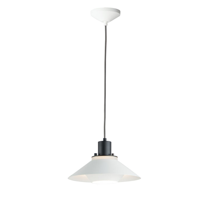 Maxim 11410BKWT One Light Pendant, Black / White