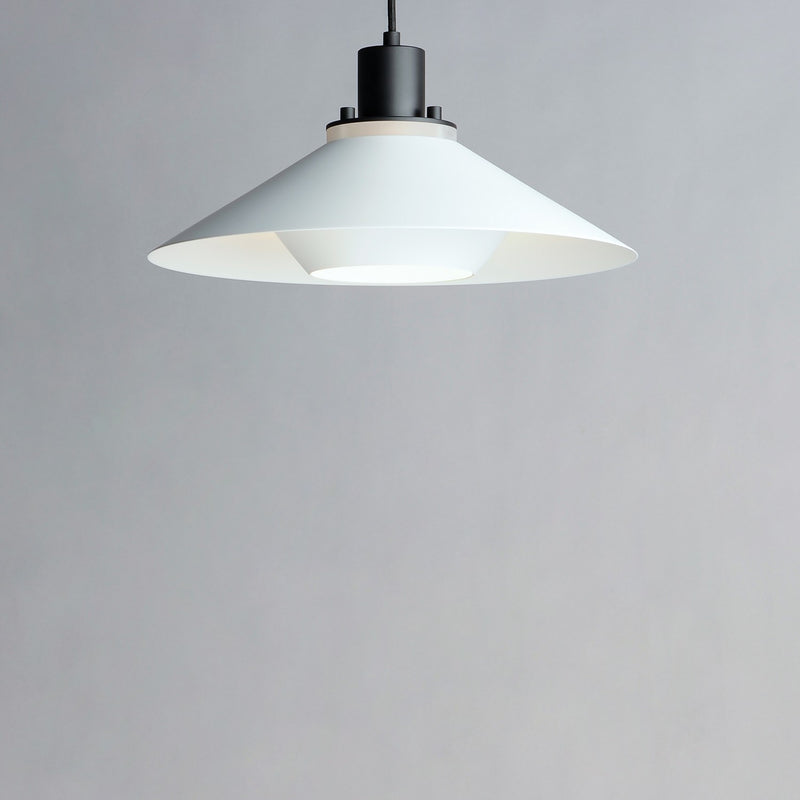 Maxim 11412BKWT One Light Pendant, Black / White