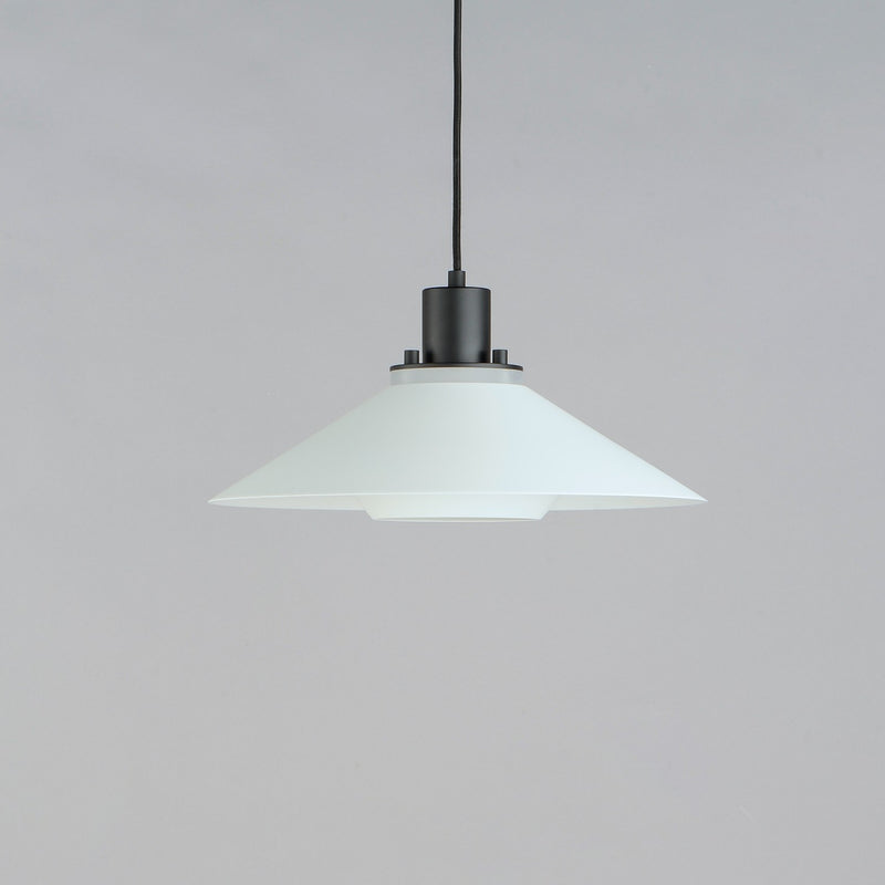 Maxim 11412BKWT One Light Pendant, Black / White