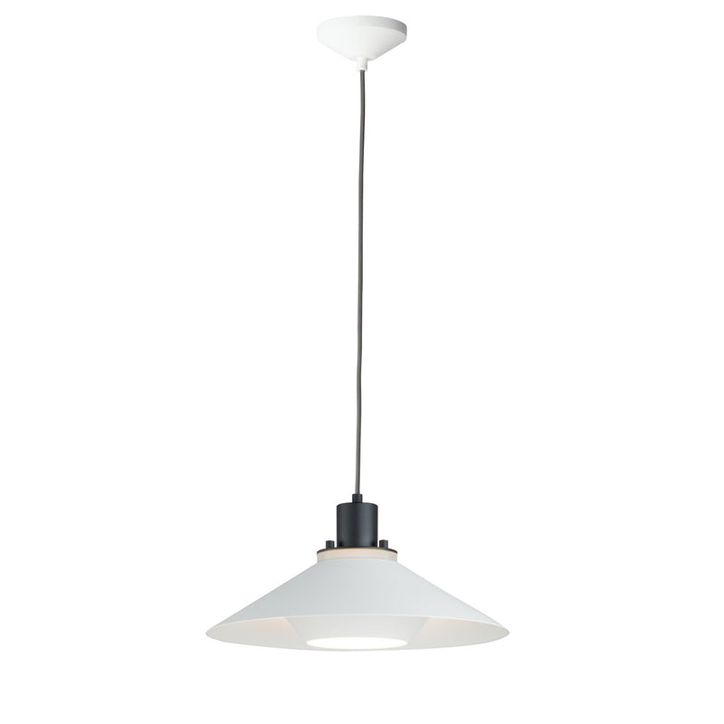 Maxim 11412BKWT One Light Pendant, Black / White