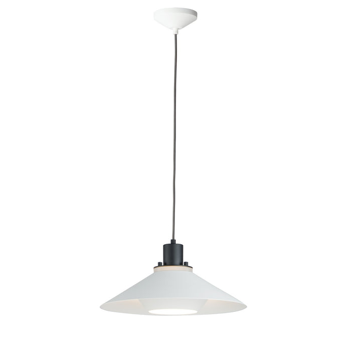 Maxim 11412BKWT One Light Pendant, Black / White