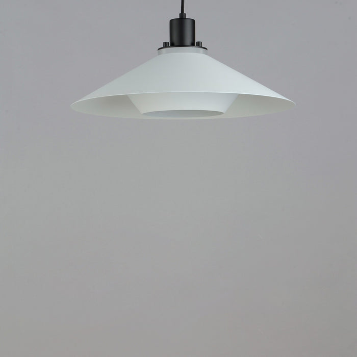 Maxim 11414BKWT One Light Pendant, Black / White