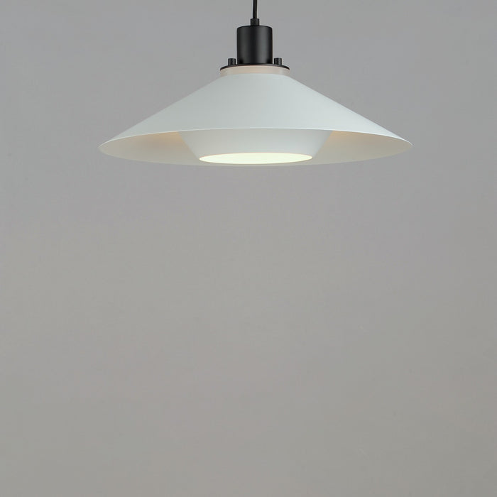 Maxim 11414BKWT One Light Pendant, Black / White