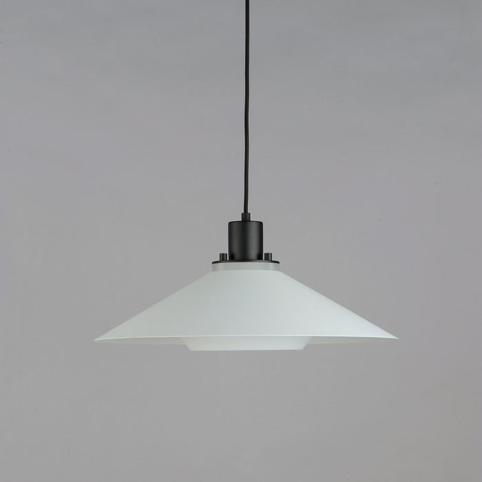 Maxim 11414BKWT One Light Pendant, Black / White